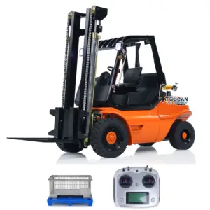 1/14 Metal Hydraulic RC Forklift Remote Controlled Wheeled Transfer Car Construction Vehicles Light Sound FlySky I6S Radio Controller PNP RTR