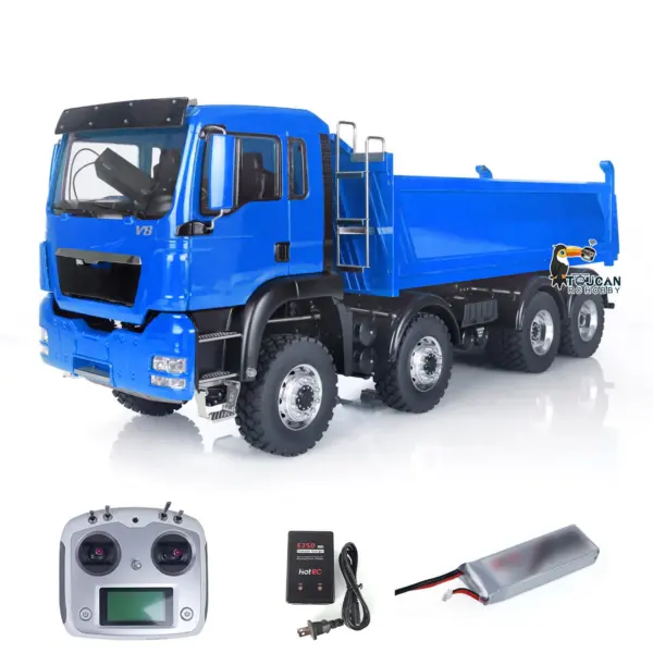 LESU 8x8 1/14 RC Hydraulic Lifting Dumper Truck Model Radio Control Painted Car 540 Power Motor 2-speed High Torque Transmission