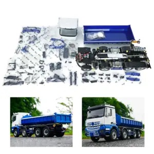 LESU 1/14 Scale 8x8 Truck Hydraulic Remote Controlled Dumper Roll On/Off Tipper Model Sound Light System Motor Front Towing Hook