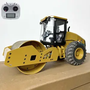 JZM Metal 1/12 CS11 Assembled Painted RC Road Roller Remote Control Engineering Vehicles Car Models FlySky I6S Radio System