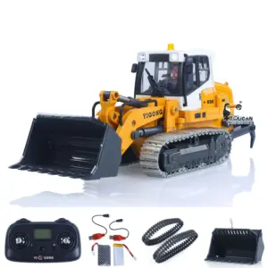 1:50 RC Electric Lifting Tracked Loader LR636 2.4G Construction Vehicle Metal Bucket Tracks Ripper RTR Model Light Sound Battery