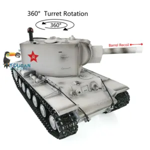 Henglong 7.0 Soviet KV-2 RTR 1/16 RC Heavy Tank Gigant 3949 Model 360Degrees Turret Barrel Recoil Plastic Chassis Hull Sound Smoke