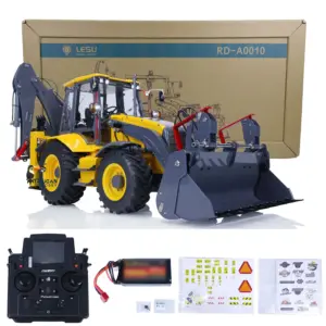 LESU BL71 Metal Hydraulic RC Backhoe Loader AOUE Excavator Light Sound 1/14 Scale Ready To Run Vehicle