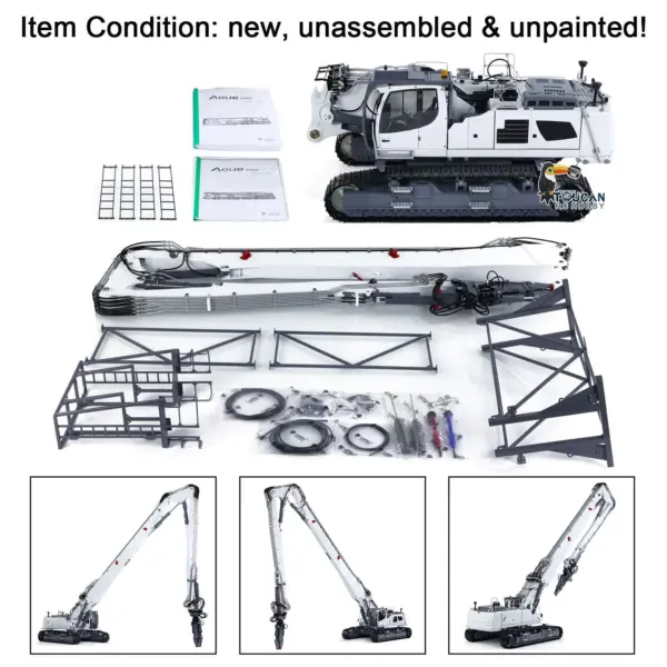LESU Metal 1/14 RC Full Hydraulic Excavator LR960 KIT DIY Demolition Arm Model Light Unassembled Unpainted Emulated Hobby Car