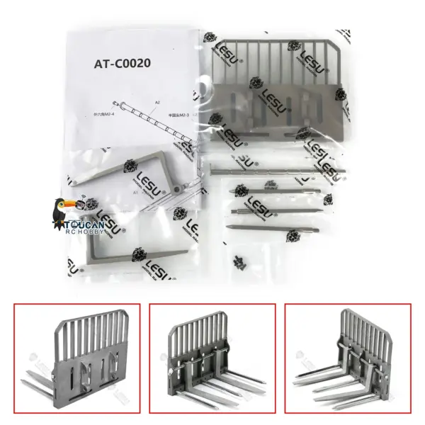 LESU 1/14 RC Metal Hydraulic Aoue-LT5 Tracked Skid-Steer Loader Model Dozer Blade Shovel Hay Clamp Bucket Rake Sweeper Track