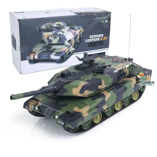 HengLong 3809 2.4GHz 1/24 RC Tank Leopard 2 A5 Remote Control Battle Tank Model BB Infrared Battle Spray Water Battery Radio