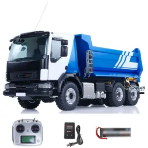 Customized LESU 1/14 6x6 Hydraulic RC Dumper Truck Metal Remote Control Tipper Car Hobby Model Painted Toys