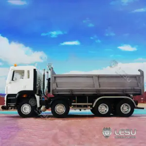 LESU 1/14 Scale 8*8 Metal Chassis TGS Hydraulic Dumper Truck Construction Vehicle Light Sound System Motor ESC