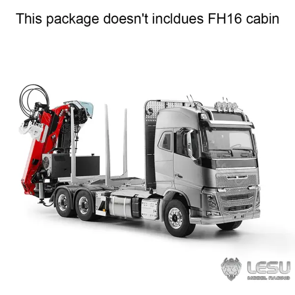LESU 1/14 Metal RC Logging Truck Hydraulic Crane Tractor Lorry W/O Cabin 2-Speed Gearbox Hydraulic System Painted Assembled