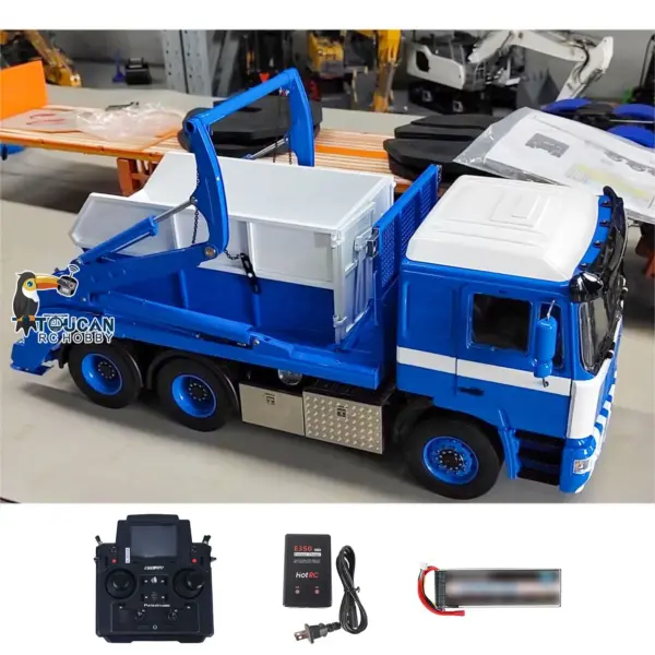 1/14 VL18U F2000 RC Hydraulic Equipment Remote Controlled Skip Loader Metal Swing Arm Loaded Dump Car Model Painted Assembled
