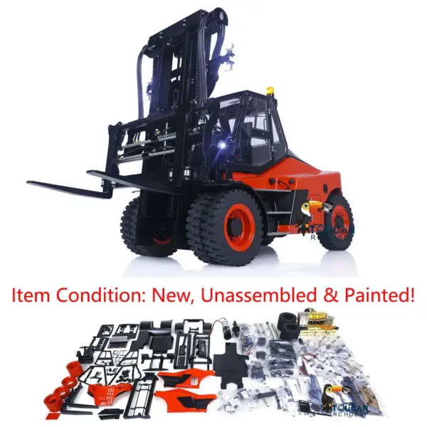 LESU 1/14 RC Front-Wheel Ddrive Hydraulic Painted forklift Model Aoue-LD160S Remote Control Model Light Sound System ESC Servo