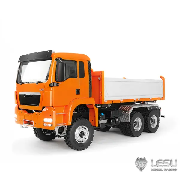 LESU TGS 1/14 RC Hydraulic Dump Truck 6x6 Metal Remote Control Dumper Car Model Three-Way Dumping Emulated Tipper Hobby Models