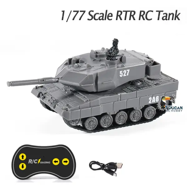 1/77 RC Tank German Panther Battle Radio Controlled Panzer 360 Rotation RTR LED Light Mini Model Toy Gift for Children Adults