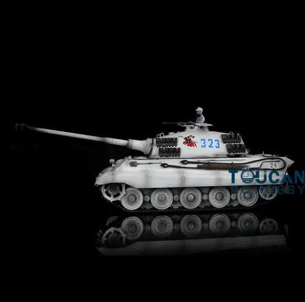 Henglong 1/16 Radio Control Tank 7.0 King Tiger RC Tank 3888A w/ FPV Barrel Recoil 360Degrees Rotating Turret Metal Road Wheels Smoking