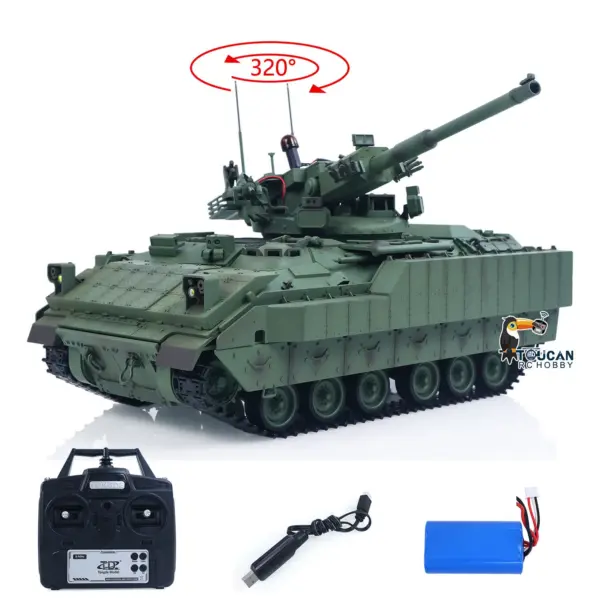 Tongde 1/16 Remote Control Tank Model M2128 Bradley Infrared System 320 Degree Rotation Turret Light Sounds Battery Ready to Run