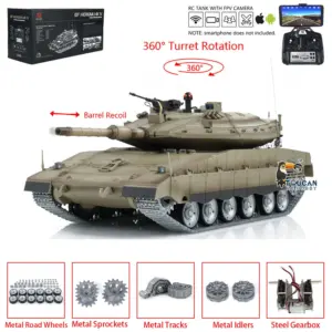 Heng Long Remote Control Tank 1/16 IDF Merkava MK IV Professional Edition Tanks W/ Metal Road Wheels Tracks FPV