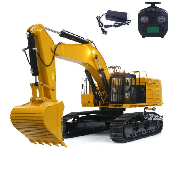 150KG! Metal 1/8 390F RC Hydraulic Excavator Heavy Duty Construction Vehicles Remote Control Digger ESC Servo RTR Light Sound System