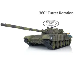 Heng Long Plastic RC Tank 1:16 Remote Control Tank 7.0 T723939 RTR 360 Turret BB Shooting Upgraded Armor Parts