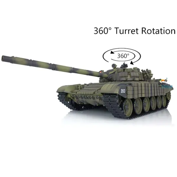 Heng Long Plastic RC Tank 1:16 Remote Control Tank 7.0 T723939 RTR 360 Turret BB Shooting Upgraded Armor Parts