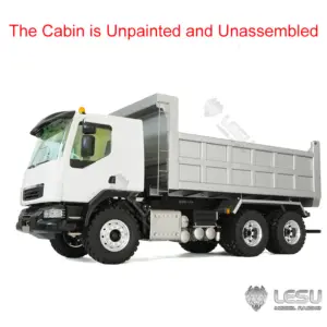 1/14 LESU 6x6 RC Hydraulic Metal Dumper Tipper Sound Light System Chassis Bucket Unpainted Unassembled Cabin Body VM Truck