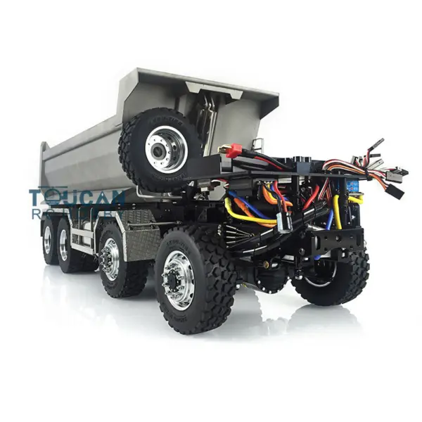 LESU 1/14 8*8 RC Front Hydraulic Dumper Cylinder Truck Tipper Metal DIY Motor Servo Sound and LED Light System ESC