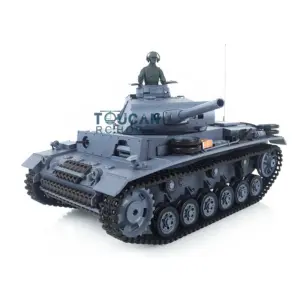 Henglong 1/16 Radio Control Tank Plastic Panzer III L 7.0 Tank 3848 RC Tank w/ 360Degrees Rotating Turret Gearbox Smoking Engine Sound