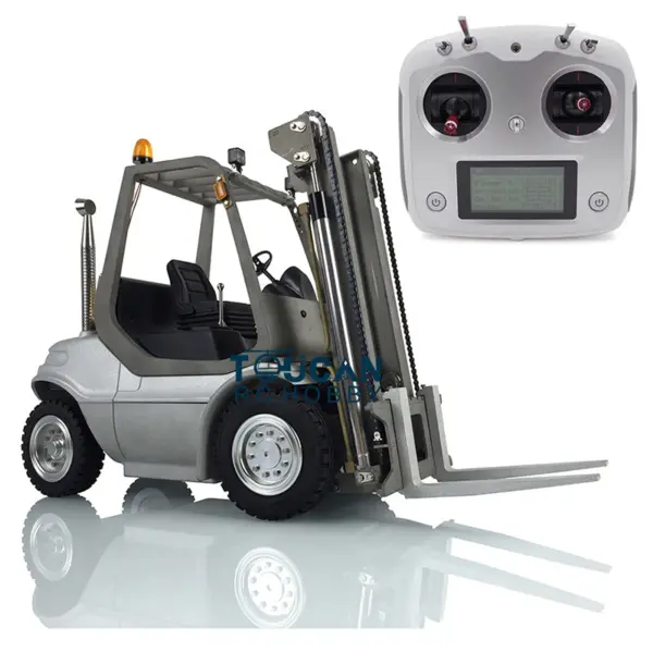 LESU RC 1/14 Hydraulic forklift Transfer Car Truck Model ESC Motor Light Sound System Metal Front Rear Wheel Hub Toolbox