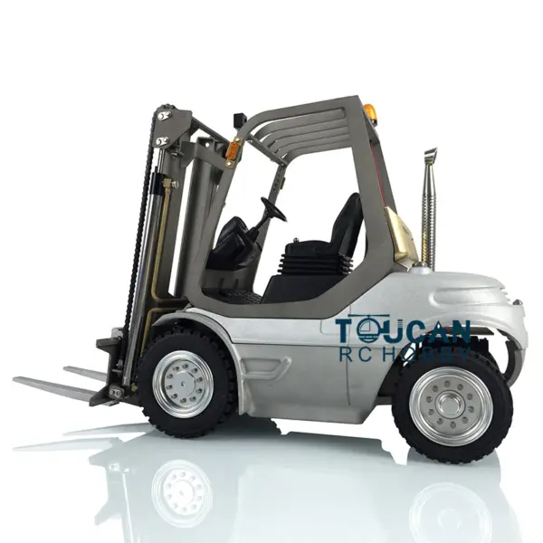 LESU RC 1/14 Hydraulic forklift Transfer Car Truck Model ESC Motor Light Sound System Metal Front Rear Wheel Hub Toolbox