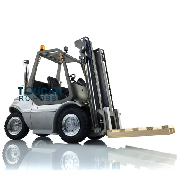LESU RC 1/14 Hydraulic forklift Transfer Car Truck Model ESC Motor Light Sound System Metal Front Rear Wheel Hub Toolbox