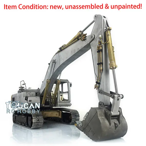 LESU 1/14 PC360 RC Hydraulic Excavator Metal Tracks Ripper Pump Grab Bucket fork Bucket Crusher Trailer Digging Tool Rack