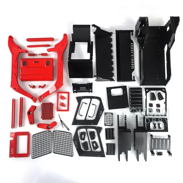 LESU 1/14 RC Metal Hydraulic Aoue-LT5 Tracked Skid-Steer Loader Model Dozer Blade Shovel Hay Clamp Bucket Rake Sweeper Track