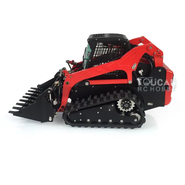 LESU 1/14 RC Metal Hydraulic Aoue-LT5 Tracked Skid-Steer Loader Model Dozer Blade Shovel Hay Clamp Bucket Rake Sweeper Track