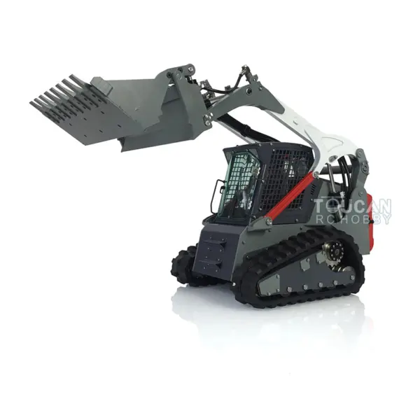 LESU 1/14 Metal RC Loader Aoue-LT5 KIT Hydraulic Tracked Skid-Steer Construction Vehicle Lights Sound Fork Sieve Bucket Gripper Ripper Trailer DIY Model