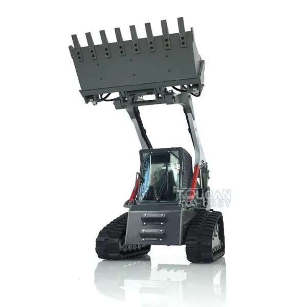 LESU 1/14 Metal RC Loader Aoue-LT5 KIT Hydraulic Tracked Skid-Steer Construction Vehicle Lights Sound Fork Sieve Bucket Gripper Ripper Trailer DIY Model