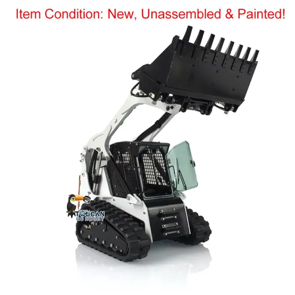 LESU 1/14 RC Metal Hydraulic Aoue-LT5 Tracked Skid-Steer Loader Model Dozer Blade Shovel Hay Clamp Bucket Rake Sweeper Track