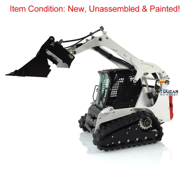 LESU 1/14 RC Metal Hydraulic Aoue-LT5 Tracked Skid-Steer Loader Model Dozer Blade Shovel Hay Clamp Bucket Rake Sweeper Track