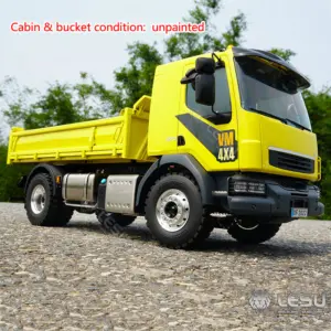 LESU 1/14 4*4 Metal RC Dumper Radio Controlled Hydraulic Tipper Truck Electronic Car Model Light Sound System ESC Motor Servo DIY Toys Gift Adult