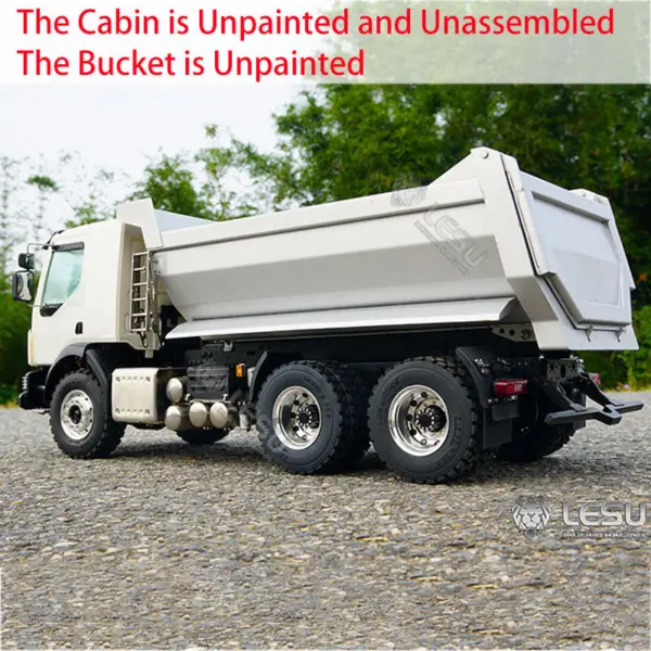 1/14 LESU 6x6 3Axle Hydraulic Metal RC Dumper Radio Control Tipper Sound Light System Unassembled Unpainted VM Cabin DIY Car