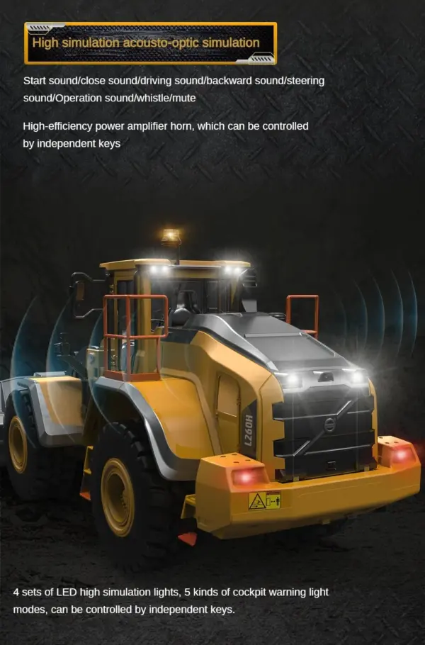 1/16 L260H Double Eagle E592 RC Loader Remote Controlled Electric Car Hobby Model Light Sound