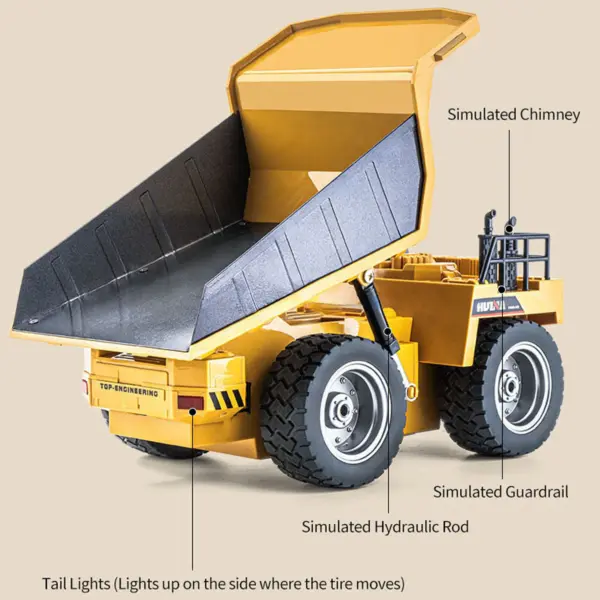 HUINA 1/18 1533 1:18 RC Dump Truck Remote Control Tipper Car 2.4G Vehicles Toys Assembled and Painted 28.5*15.5*16cm