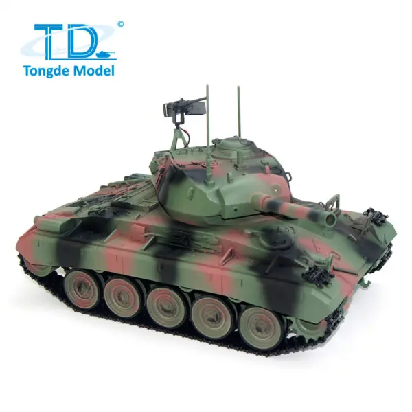 Tongde M24 Chaffee 1/16 RC Light Tank Infrared Combating System Military Model Barrel Recoil Metal Upgraded Wheels Gearbox 320