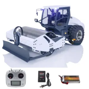 LESU 1/14 Hydraulic RC White Road Roller Aoue-H13i Electric Assembled Engineering Metal Vehicle Sound Light System ESC Motor