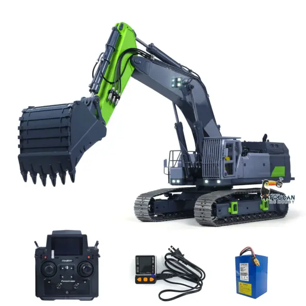 55KG! 395F 1/12 Metal RC Tracked Excavator Remote Control Hydraulic Digger 2830 Brushless Motor Dual Pump System Flysky Radio