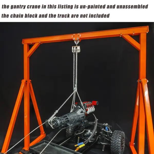 JDModel Metal Chain Block Hoist Gantry Crane for 1/14 RC Crane Remote Control Engineering Vehicles Model