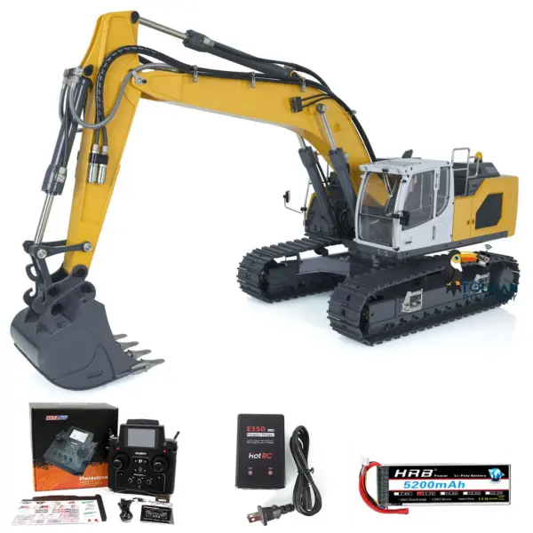 XDRC 1/14 Metal Assembled Hydraulic RTR RC Excavator Upgraded 5CH Valve RC Digger 945 W/ PL18EV Controller Light Sound System