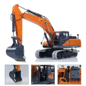 LESU 90% Metal 1/14 RC Hydraulic Digger Aoue DX350LC Remote Control Excavator Finished Model 3CH Valve Relief Valve 4MPA Pump