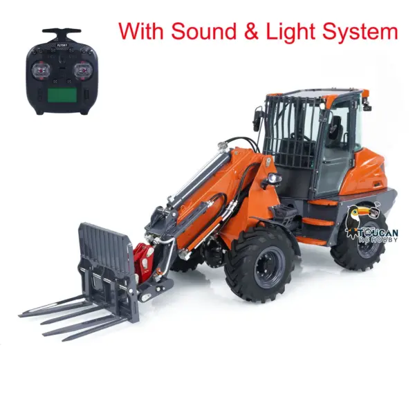 AT1050 LESU 1/14 4X4 Hydraulic RC Fork Truck Telescopic Arm Radio Control Loader Painted Assembled ST8 Radio System Vehicle Model