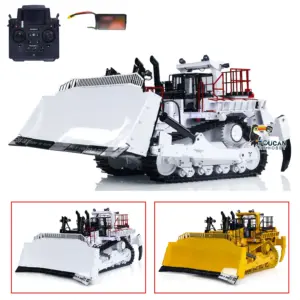 TOUCAN 1/14 Metal RC Bulldozer D11T RTR Remote Controlled Hydraulic Dozers Construction Vehicle Model Paladin PL18EV Smoking Sound Light Servo Motor ESC