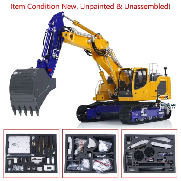 LESU 1/14 3-arm LR945 RC Hydraulic Excavator Remote Control Digger Heavy-duty Electric Hobby Model Kits Unpainted and Unassembled