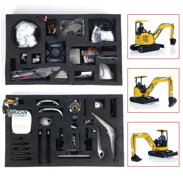 LESU 1/14 Metal RC Hydraulic Excavator PC30 Mini Digger Model Emulated Construction Vehicle 6CH Valve Light Unassembled & Unpainted